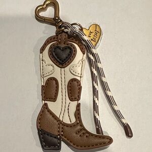 Betsey Johnson Brown and Cream Boot Key Holder
